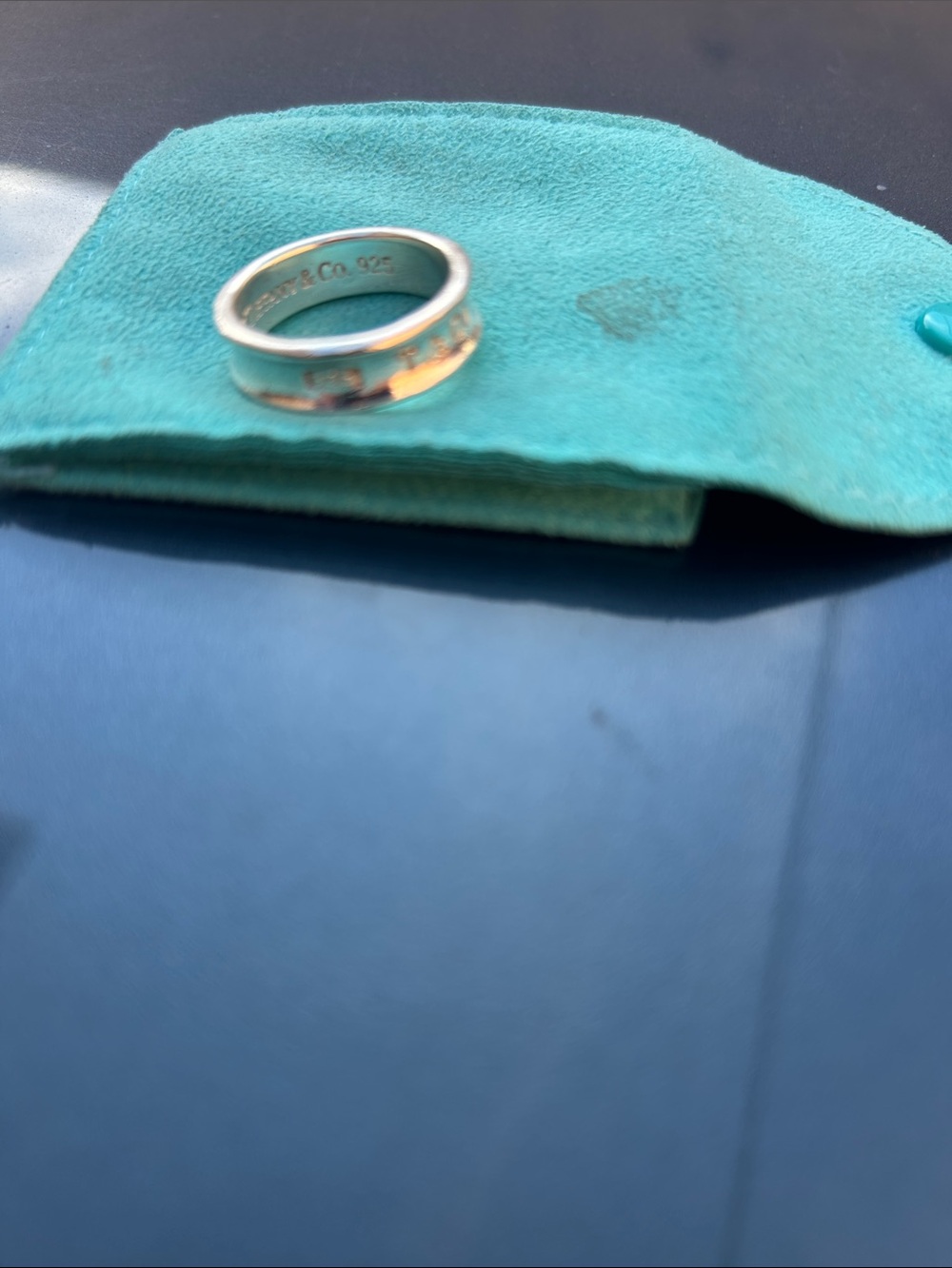 Tiffany & Co. Sterling Silver Band on Tiffany Blue Pouch